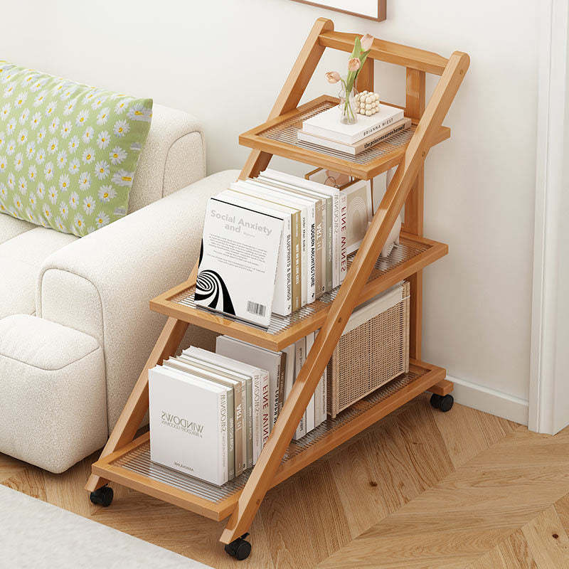 Minimalist Acrylic Bookshelf End Table — 2 / Teal / Rattan