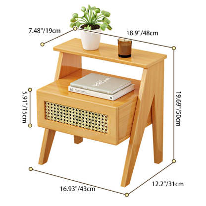 Minimalist Nan Bamboo 1-Drawer Nightstand