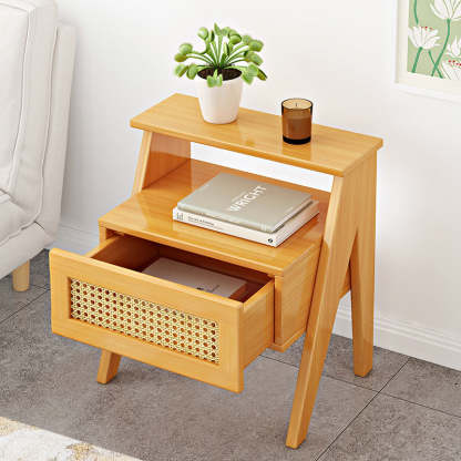 Minimalist Nan Bamboo 1-Drawer Nightstand
