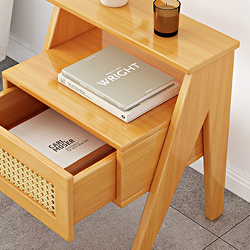 Minimalist Nan Bamboo 1-Drawer Nightstand