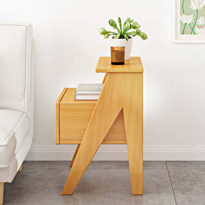 Minimalist Nan Bamboo 1-Drawer Nightstand