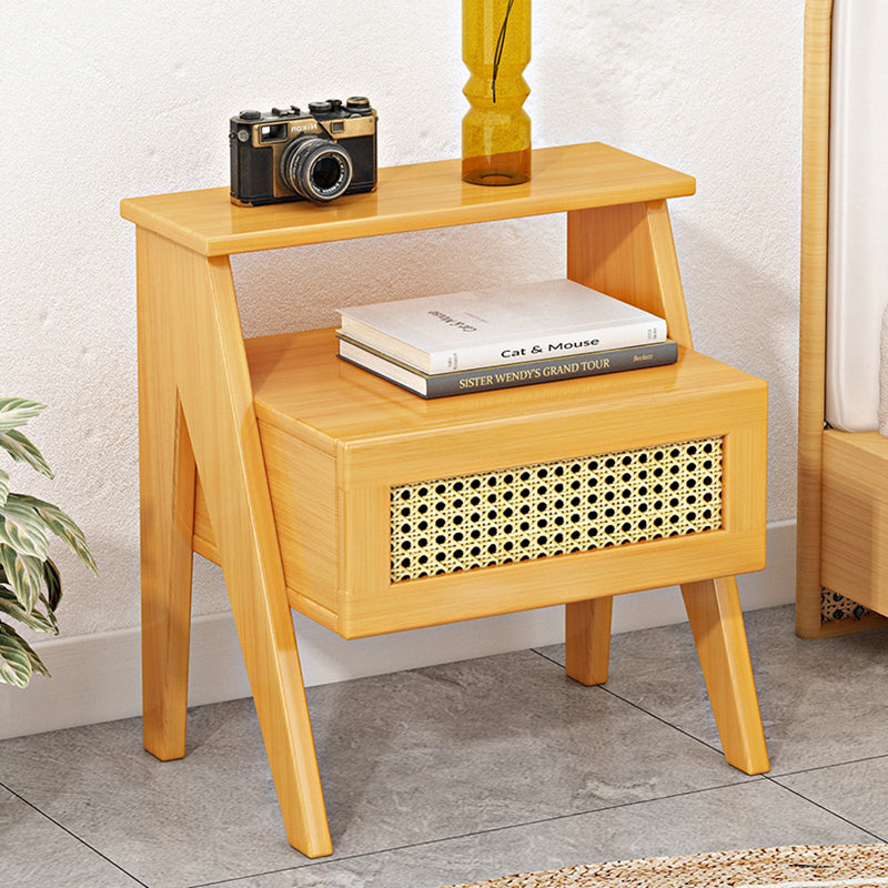 Minimalist Nan Bamboo 1-Drawer Nightstand
