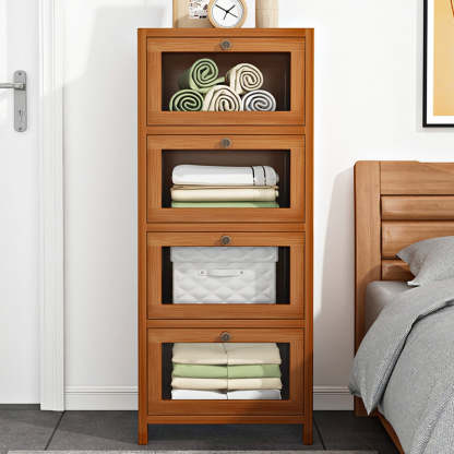 Minimalist Nan Bamboo Acrylic 3/4/5-Drawer Nightstand