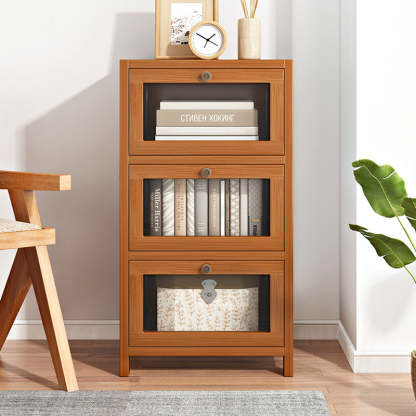 Minimalist Nan Bamboo Acrylic 3/4/5-Drawer Nightstand — 5