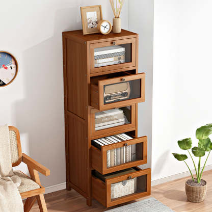 Minimalist Nan Bamboo Acrylic 3/4/5-Drawer Nightstand