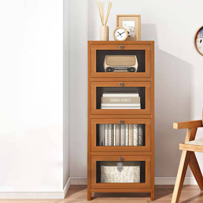 Minimalist Nan Bamboo Acrylic 3/4/5-Drawer Nightstand