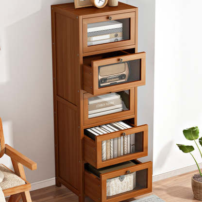 Minimalist Nan Bamboo Acrylic 3/4/5-Drawer Nightstand
