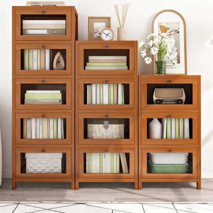 Minimalist Nan Bamboo Acrylic 3/4/5-Drawer Nightstand — 3