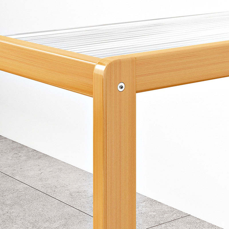 Minimalist Glass Nan Bamboo 3-Tier 2-Drawer End Table