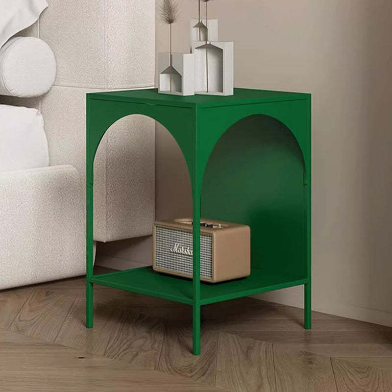 Minimalist end arch end & side tables in iron — Green
