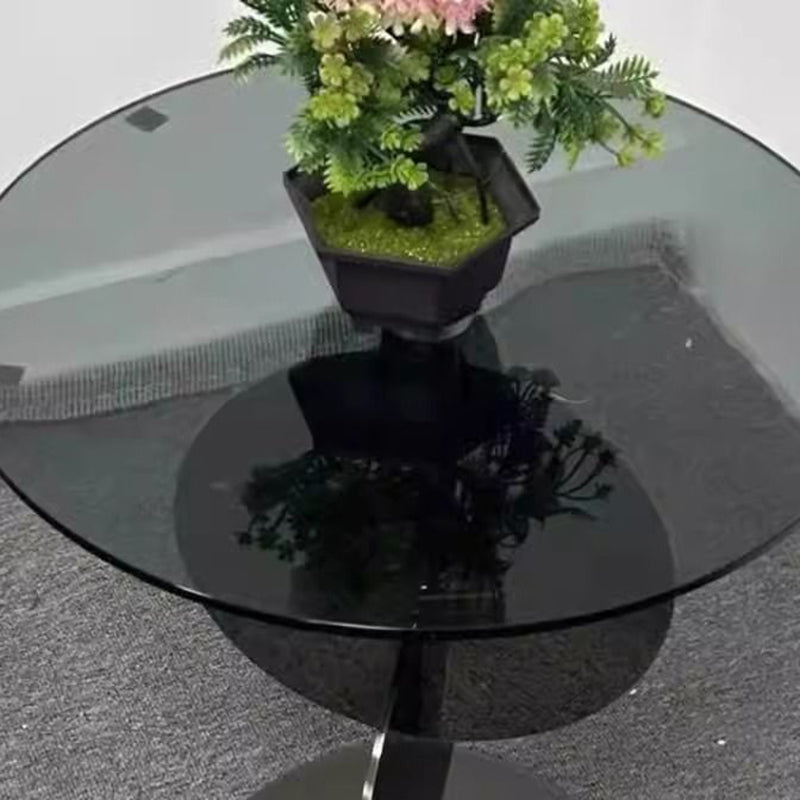 Minimalist Round Glass Steel Coffee Table