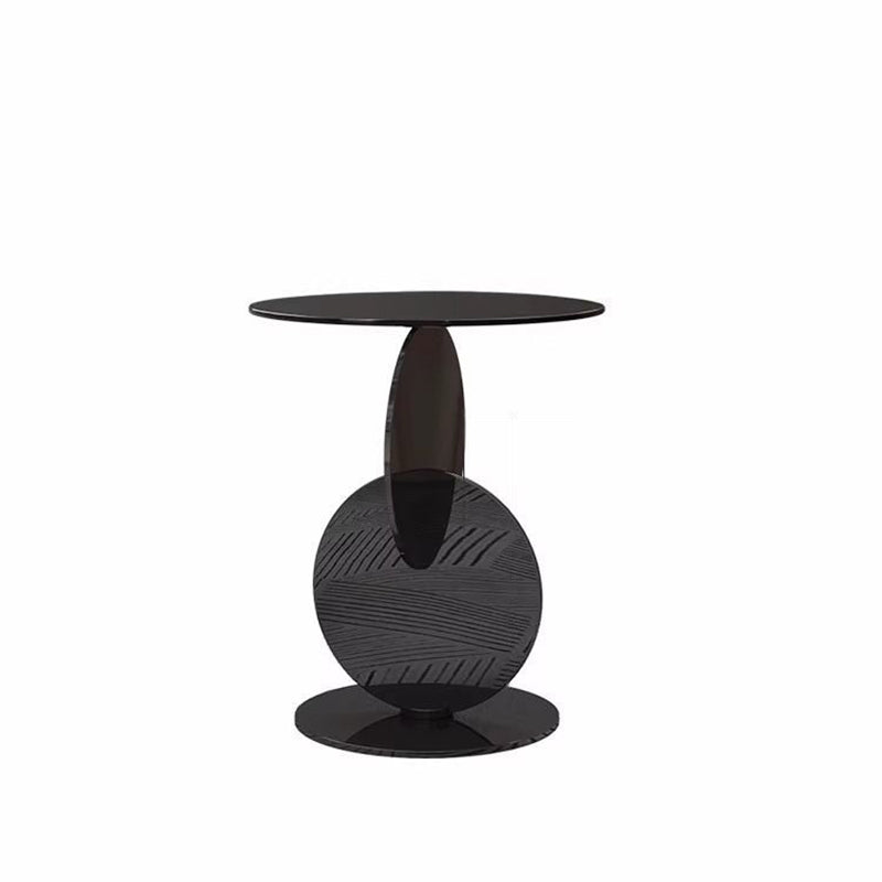 Minimalist Round Glass Steel Coffee Table