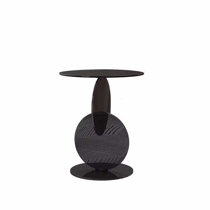 Minimalist Round Glass Steel Coffee Table