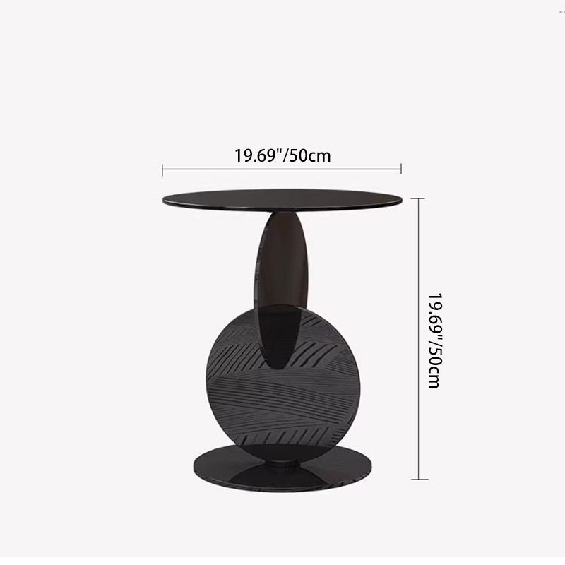 Minimalist Round Glass Steel Coffee Table
