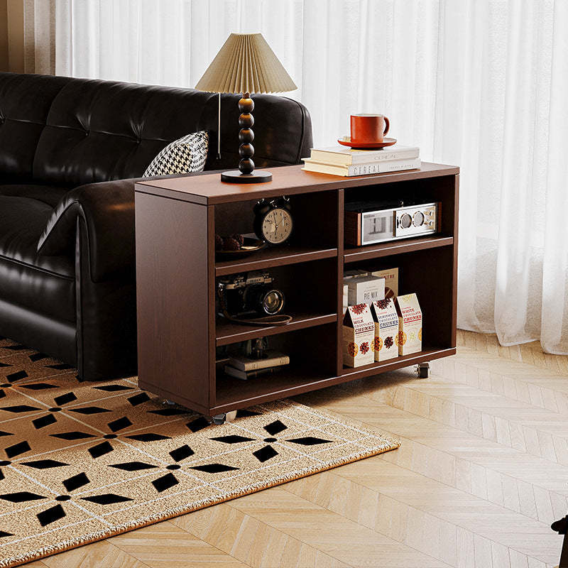 Vintage Solid Wood Faux Panel 3-Tier 2-Cabinet End Table