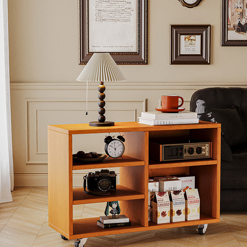 Vintage Solid Wood Faux Panel 3-Tier 2-Cabinet End Table