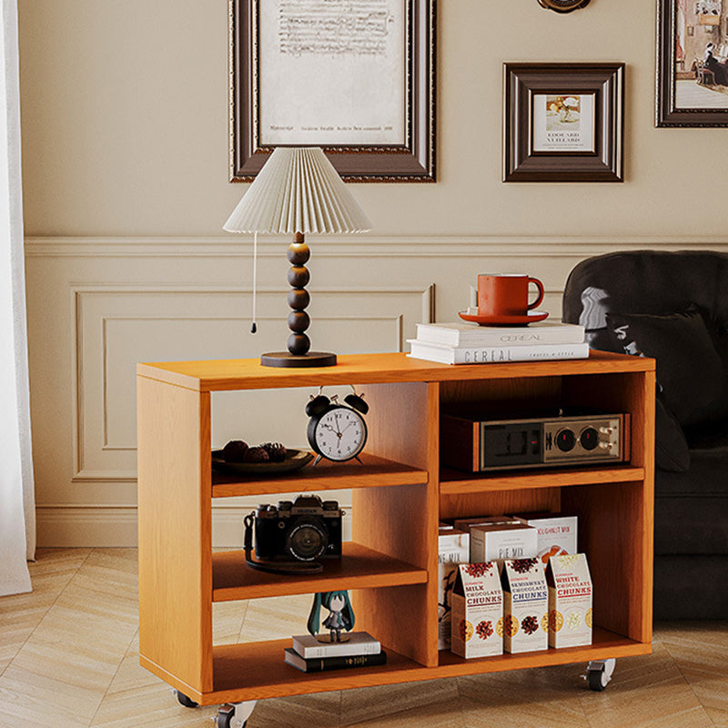 Vintage Solid Wood Faux Panel 3-Tier 2-Cabinet End Table
