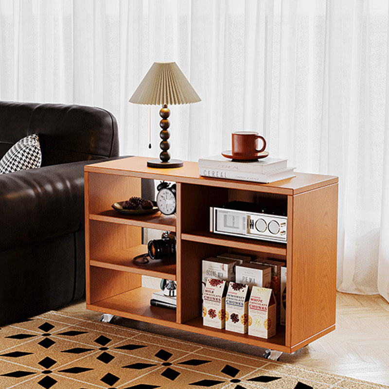 Vintage Solid Wood Faux Panel 3-Tier 2-Cabinet End Table