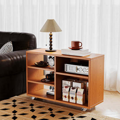 Vintage Solid Wood Faux Panel 3-Tier 2-Cabinet End Table