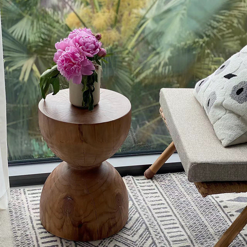 Nordic Funnel Shape Solid Wood End Table