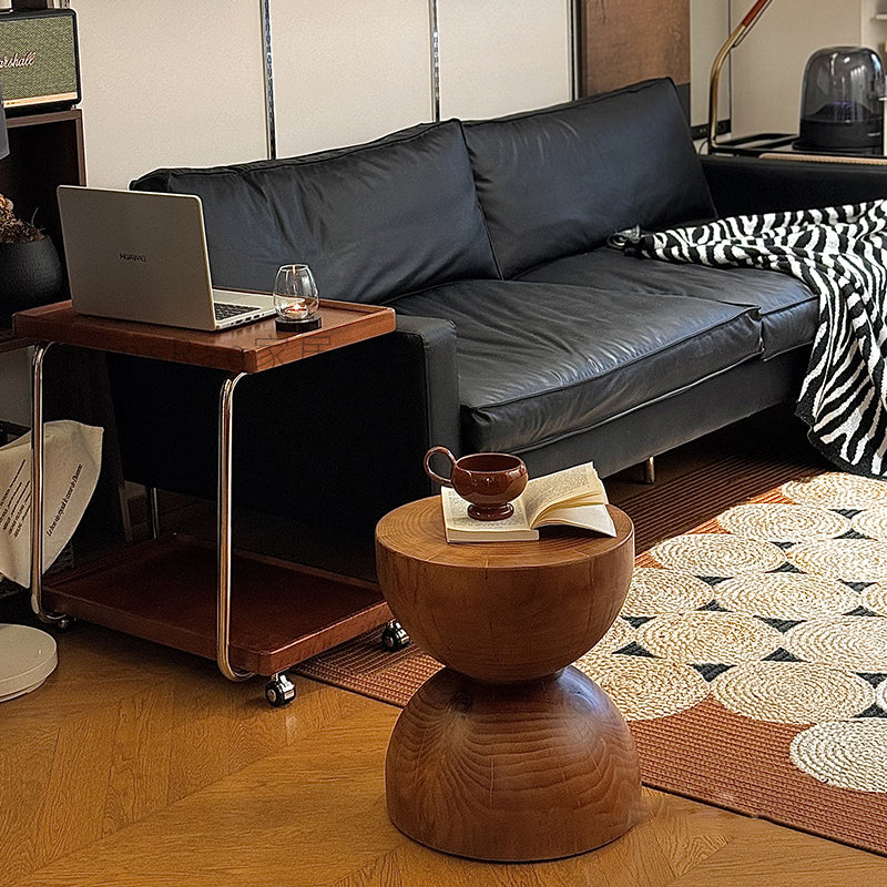 Nordic Round Funnel-Shape Solid Wood End Table