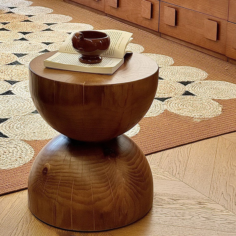Nordic Round Funnel-Shape Solid Wood End Table