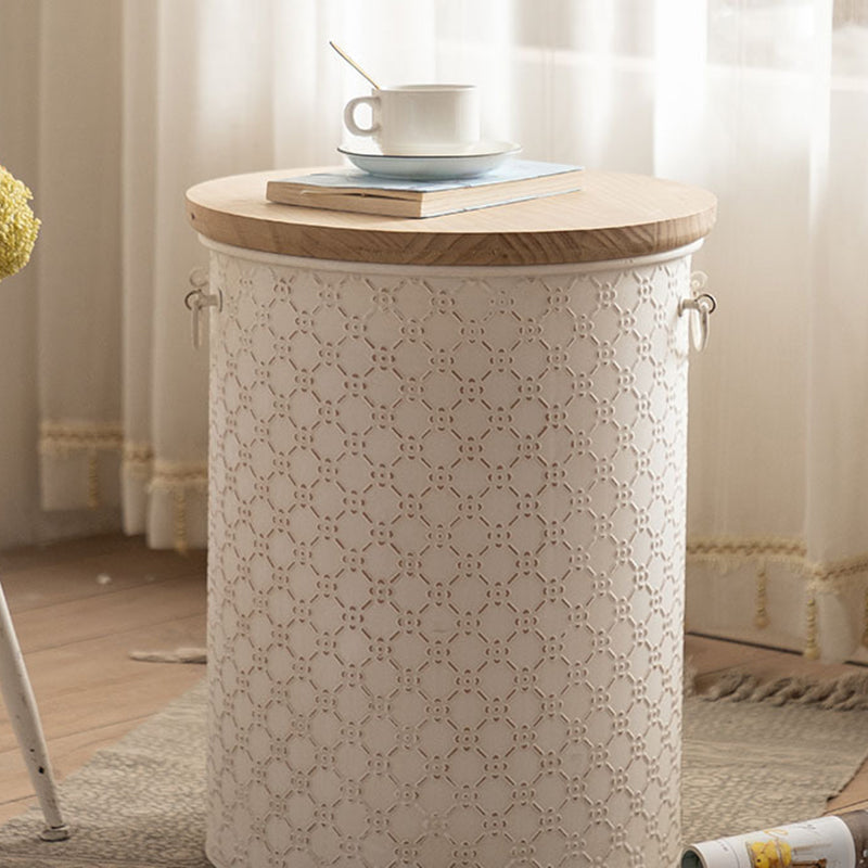 Nordic Cylinder Iron Pine End Table