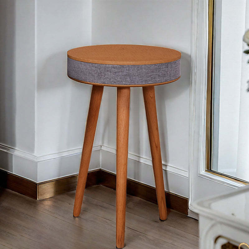 Minimalist Bluetooth Audio Wood End Table — Walnut