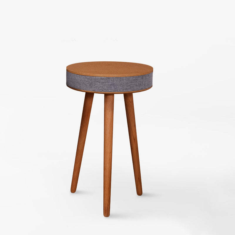 Minimalist Bluetooth Audio Wood End Table