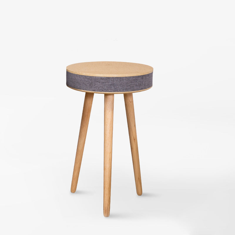 Minimalist Bluetooth Audio Wood End Table