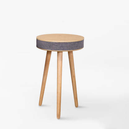 Minimalist Bluetooth Audio Wood End Table
