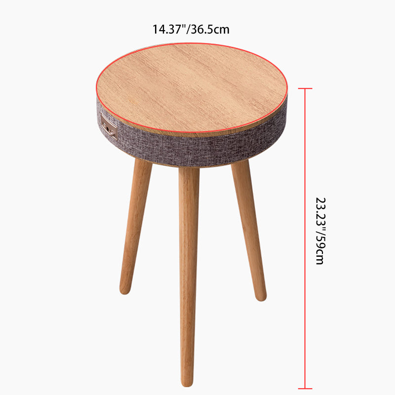 Minimalist Bluetooth Audio Wood End Table