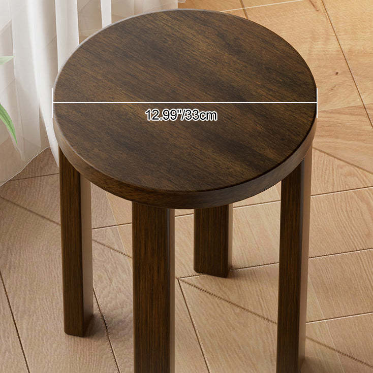 Minimalist Round Rubber Wood Multifunctional Stool End Table