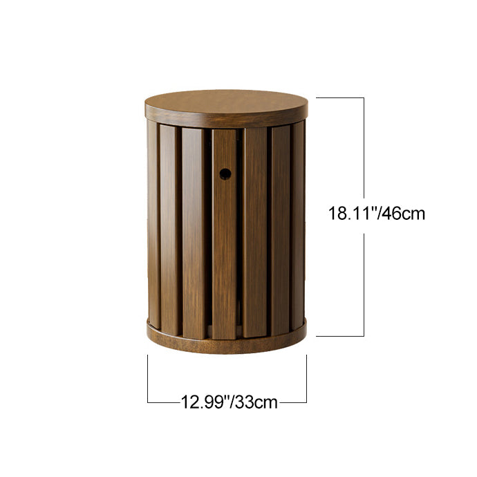 Minimalist Round Rubber Wood Multifunctional Stool End Table