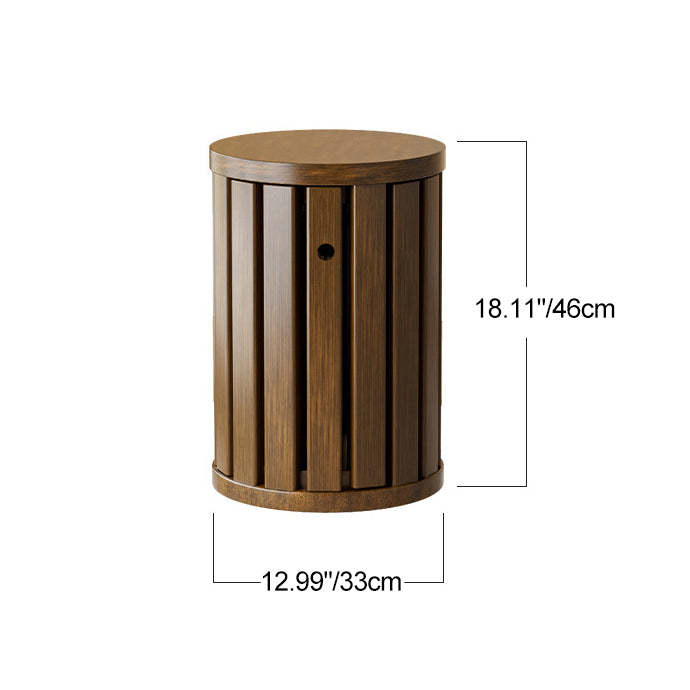 Minimalist Round Rubber Wood Multifunctional Stool End Table
