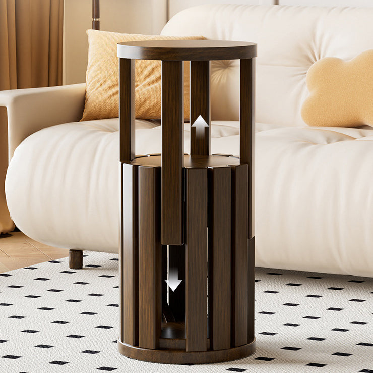 Minimalist Round Rubber Wood Multifunctional Stool End Table