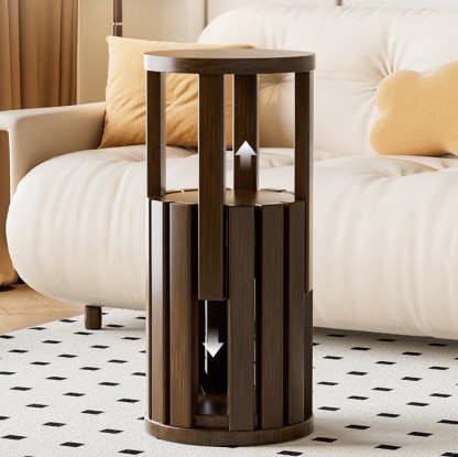 Minimalist Round Rubber Wood Multifunctional Stool End Table