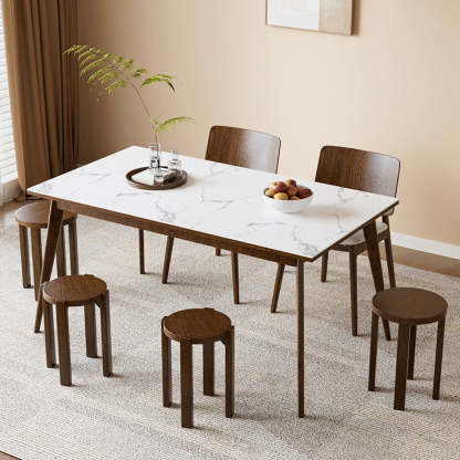 Minimalist Round Rubber Wood Multifunctional Stool End Table