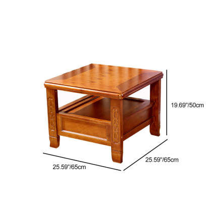 Chinese Antique Rubber Wood 2-Tier Side Table
