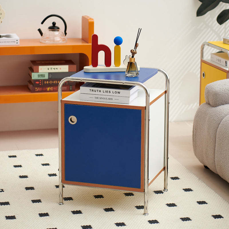 Nordic Wood Steel 1-Cabinet Nightstand — Yellow