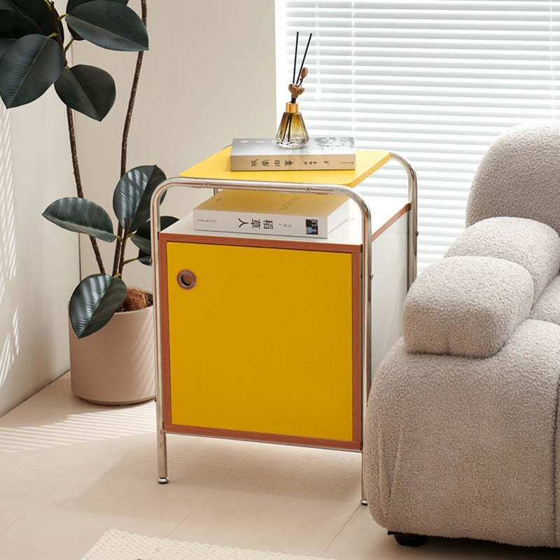Nordic Wood Steel 1-Cabinet Nightstand