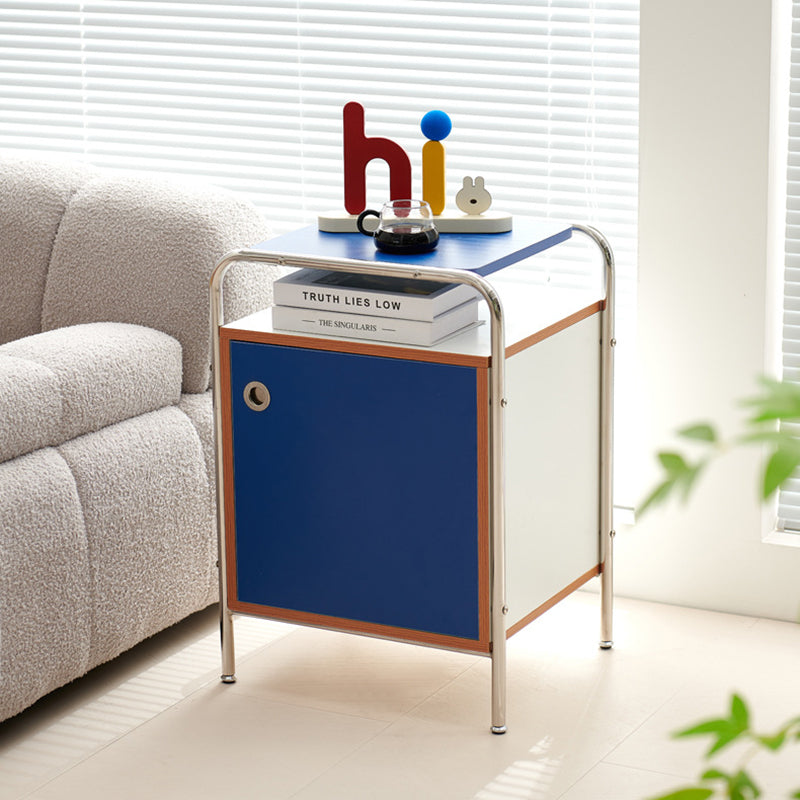Nordic Wood Steel 1-Cabinet Nightstand