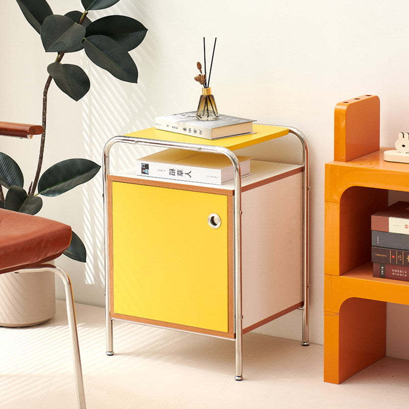 Nordic Wood Steel 1-Cabinet Nightstand