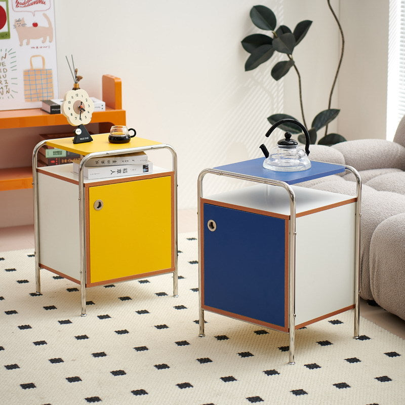 Nordic Wood Steel 1-Cabinet Nightstand