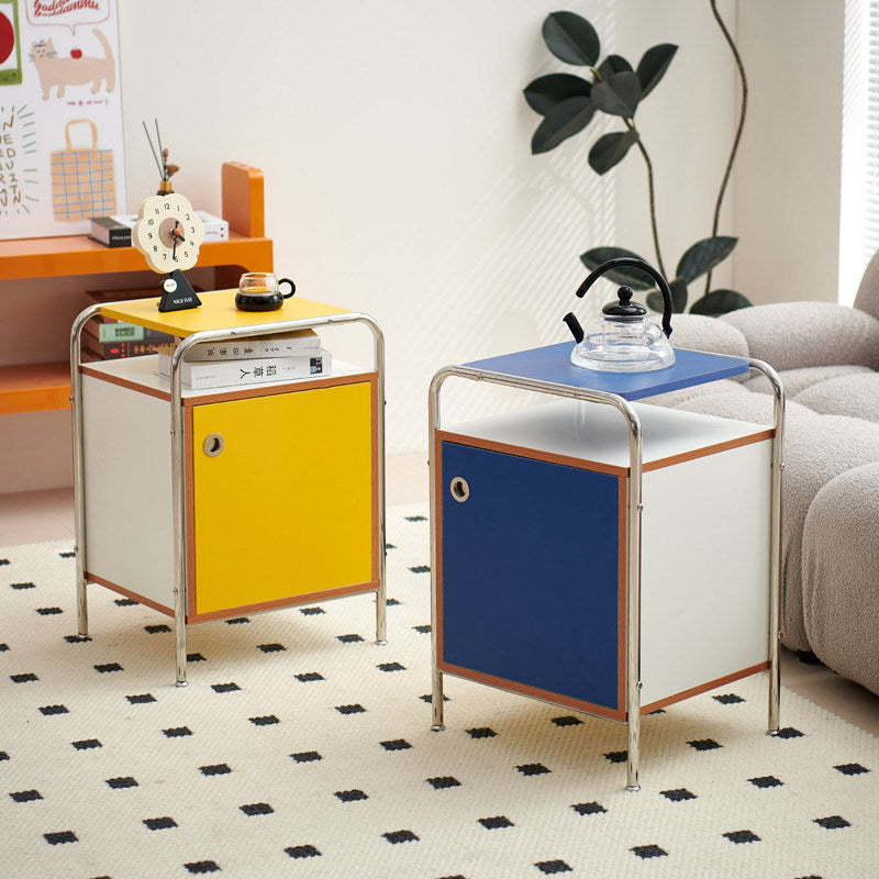 Nordic Wood Steel 1-Cabinet Nightstand