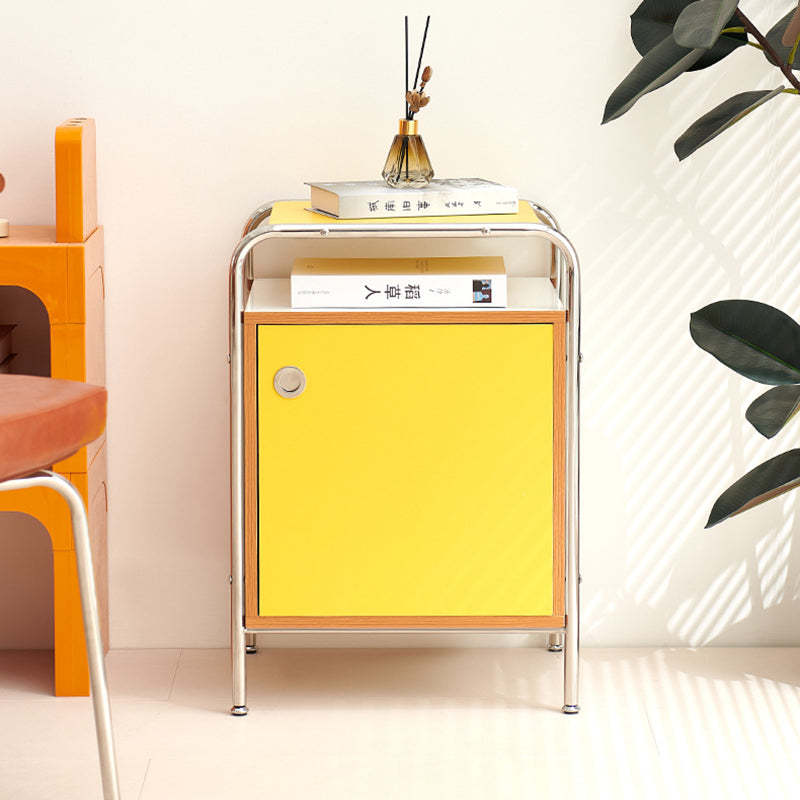 Nordic Wood Steel 1-Cabinet Nightstand