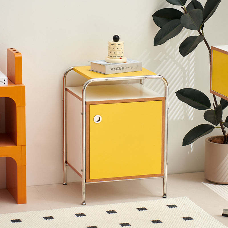 Nordic Wood Steel 1-Cabinet Nightstand