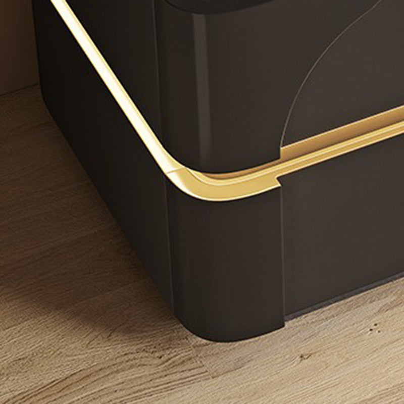 Minimalist Solid Wood Carbon Steel 2-Drawer Nightstand