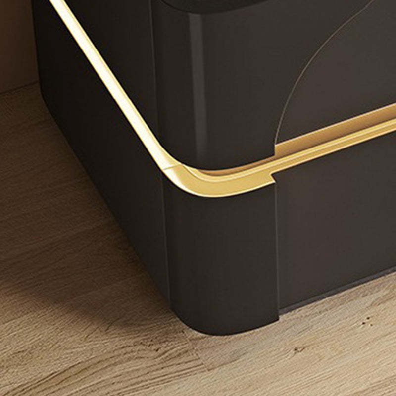 Minimalist Solid Wood Carbon Steel 2-Drawer Nightstand