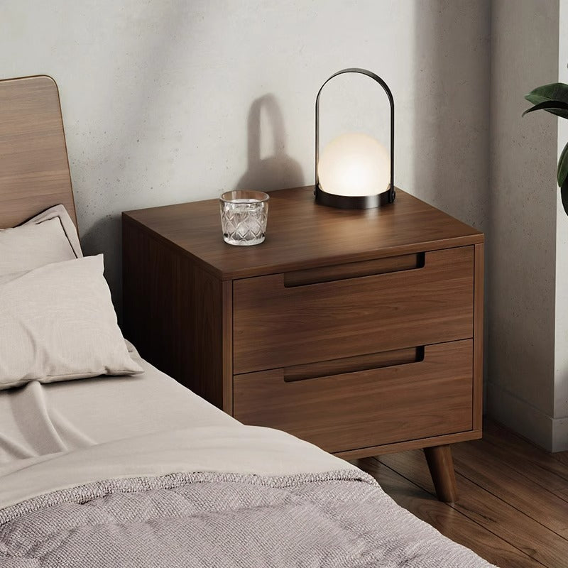 Minimalist Rubberwood 1/2-Drawer Nightstand — 1 / Wood Color